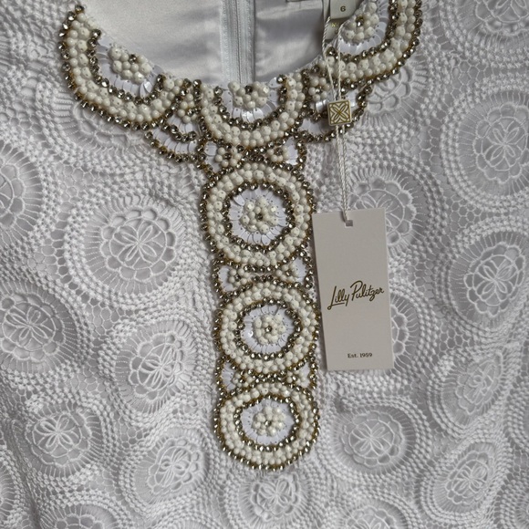 NWT Lilly Pulitzer BURNETT LACE MAXI DRESS BUTTERFLY MEDALLION LACE Sz 6 - Picture 7 of 9